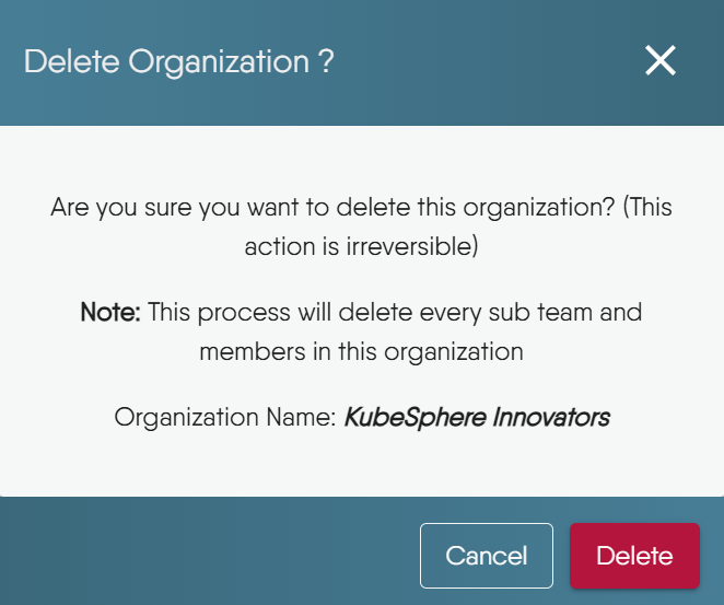 Delete Organization